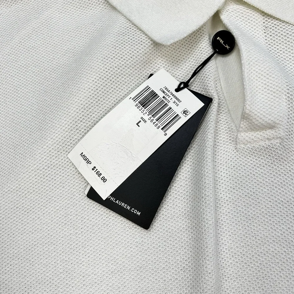 RLX Ralph Lauren Sweater Polo Shirt Mens L Knit Short Sleeve Loop Collar Golf